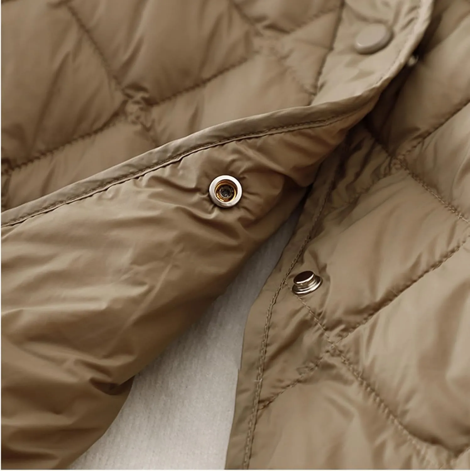 2024 Puffer Jackets For Women Comfy Teen Girls Long Sleeve Quilted Jackets Lightweight Snap Button Padded Down Coats