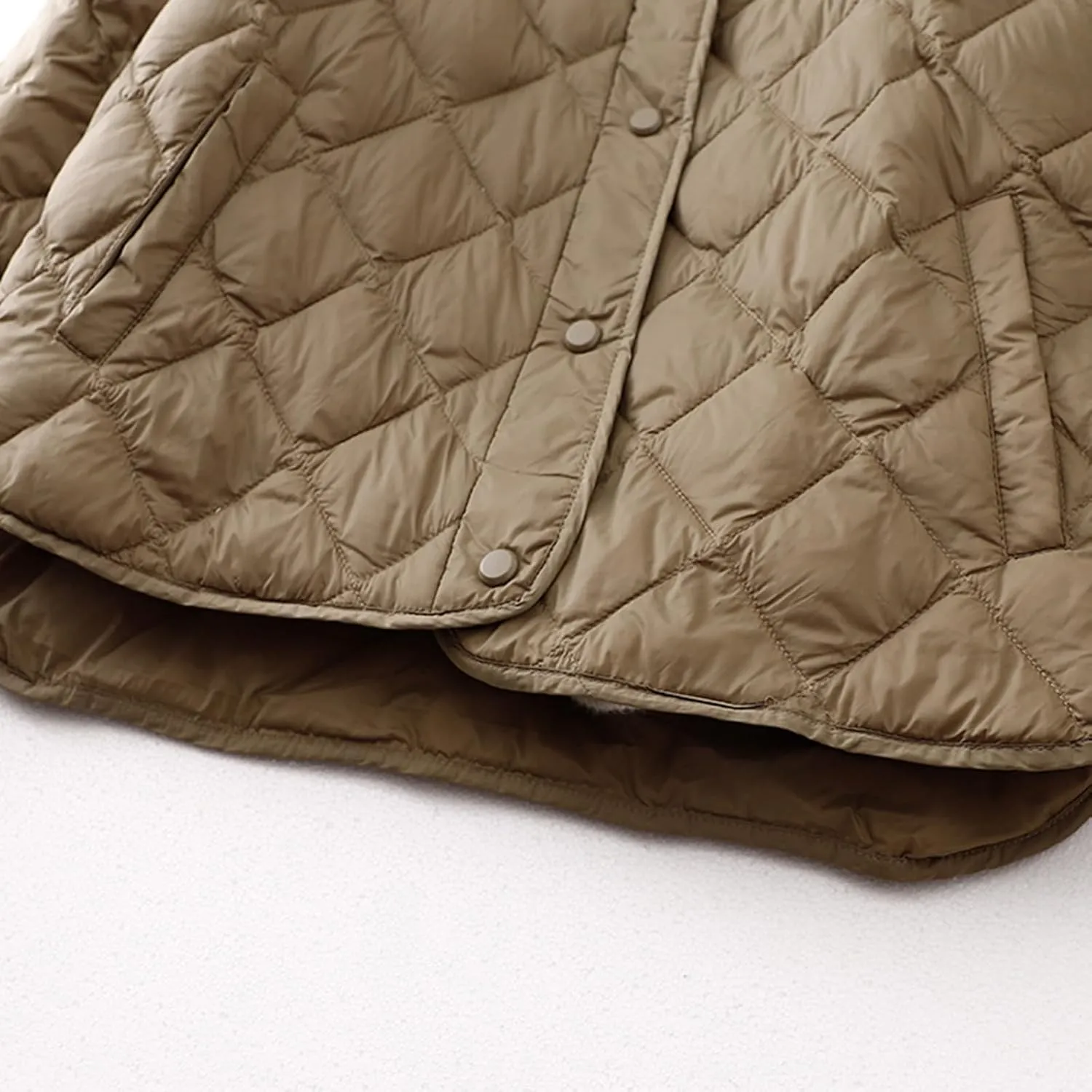 2024 Puffer Jackets For Women Comfy Teen Girls Long Sleeve Quilted Jackets Lightweight Snap Button Padded Down Coats
