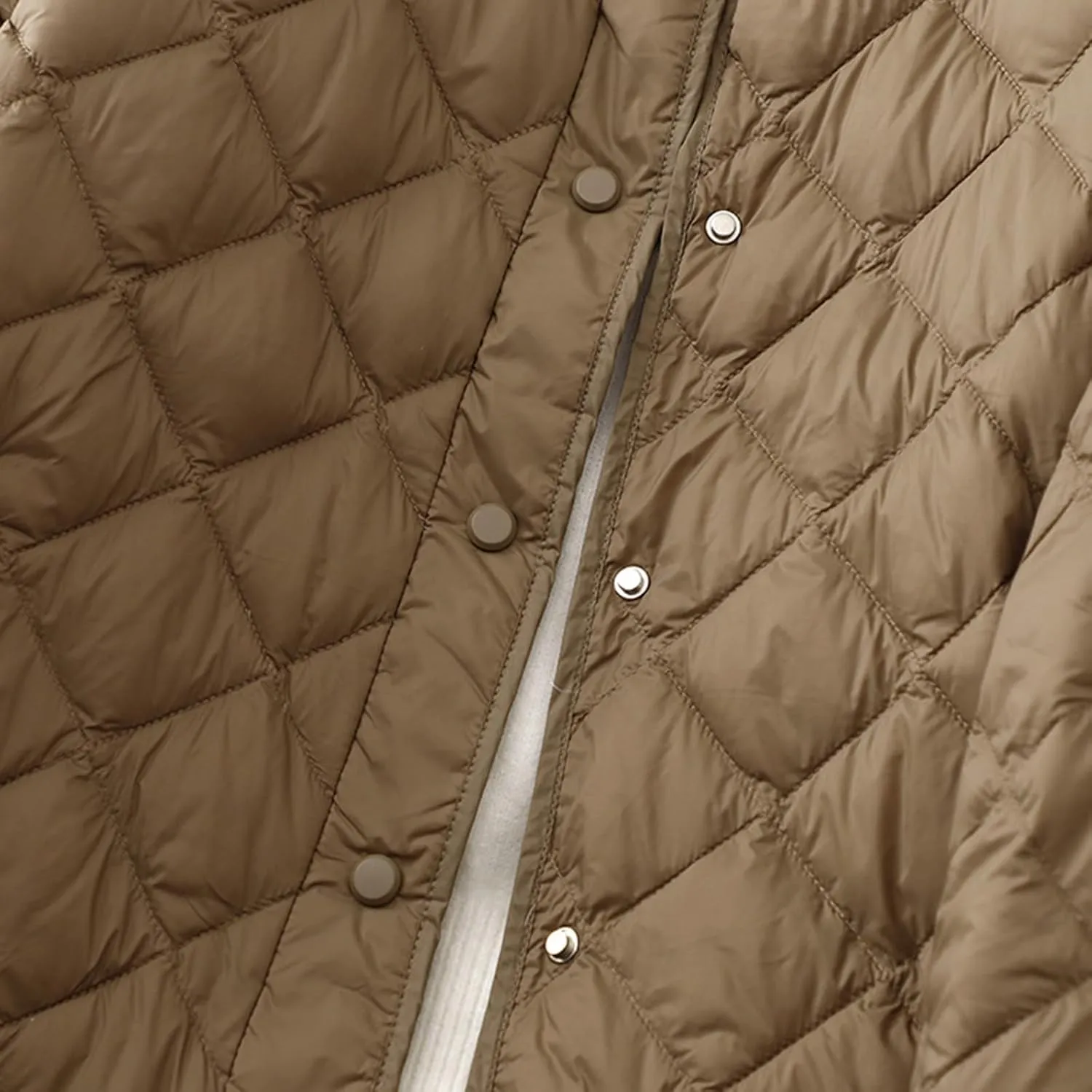 2024 Puffer Jackets For Women Comfy Teen Girls Long Sleeve Quilted Jackets Lightweight Snap Button Padded Down Coats