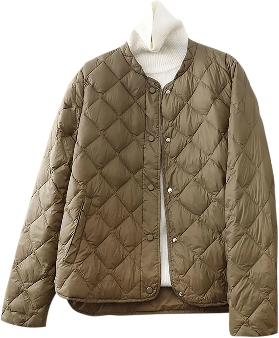 2024 Puffer Jackets For Women Comfy Teen Girls Long Sleeve Quilted Jackets Lightweight Snap Button Padded Down Coats