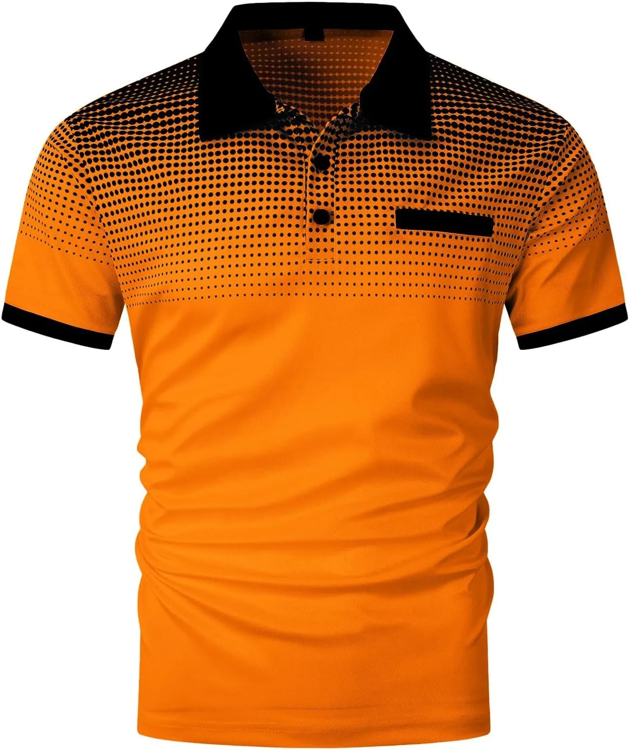 4th of July Men's Polo Shirts Tactical Dry Fit Short Sleeve Moisture Wicking American Flag T-Shirts for Men