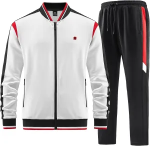 ANOTWENER Men's Casual 2 Piece Tracksuit Sets Long Sleeve Full Zip Jacket and Sweatpants Jogging Sport Outfits Sweatsuits