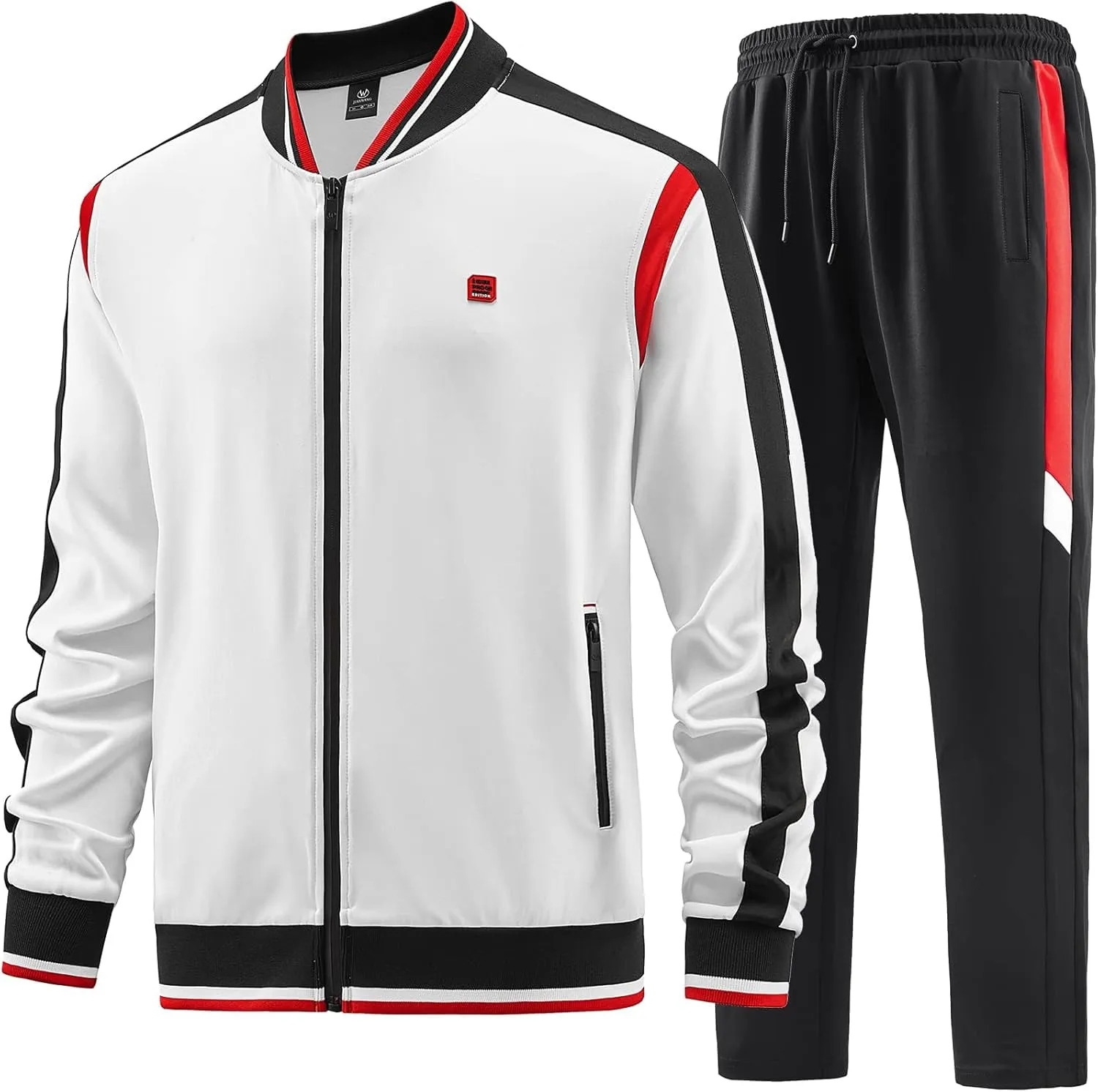 ANOTWENER Men's Casual 2 Piece Tracksuit Sets Long Sleeve Full Zip Jacket and Sweatpants Jogging Sport Outfits Sweatsuits