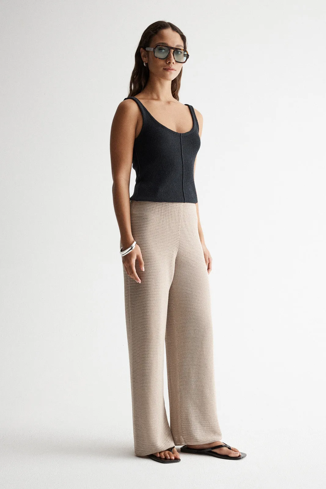 Aspen Crochet Pant Taupe