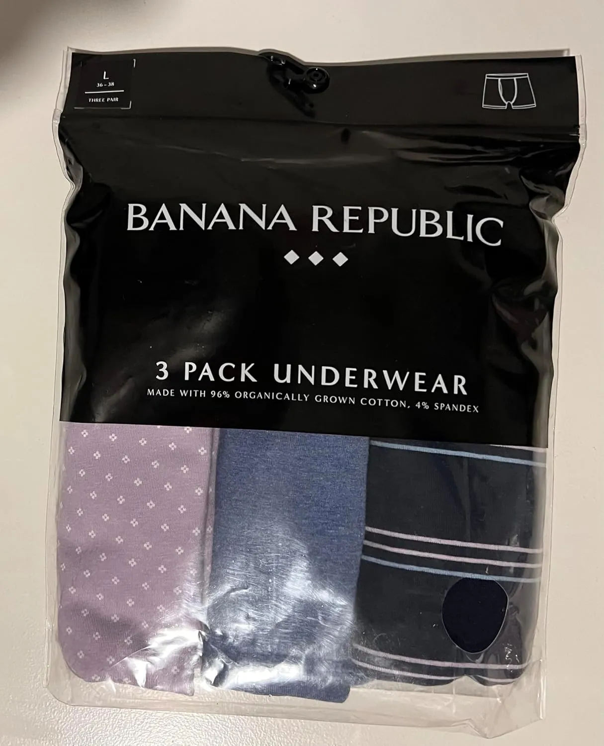 Banana Republic 3-Pack Men's Knit Boxer Briefs LARGE Functional Fly Boxer Brief Underwear