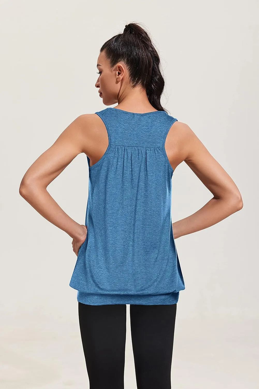 Beyove Racerback Tank Tops for Women Yoga Athletic Workout Tops Sleeveless Loose Fit Muscle Shirts Activewear 3 Pack