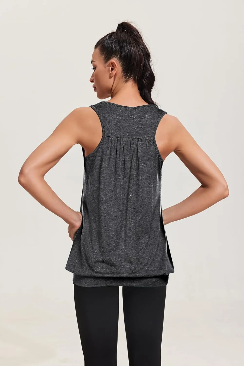 Beyove Workout Tops for Women Yoga Tank Top Loose Fit Racerback Tops Sleeveless Round Neck Athletic Tank Top