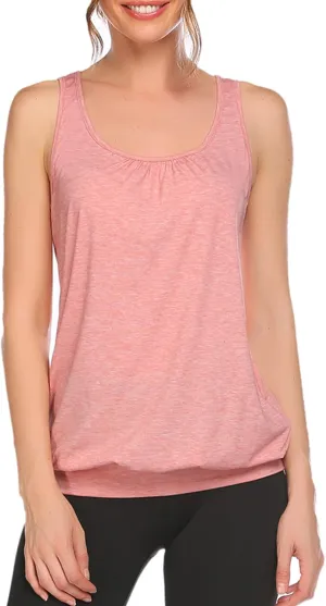 Beyove Workout Tops for Women Yoga Tank Top Loose Fit Racerback Tops Sleeveless Round Neck Athletic Tank Top