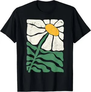 Boho Daisy Flower Retro Botanical Wildflower Gardener T-Shirt