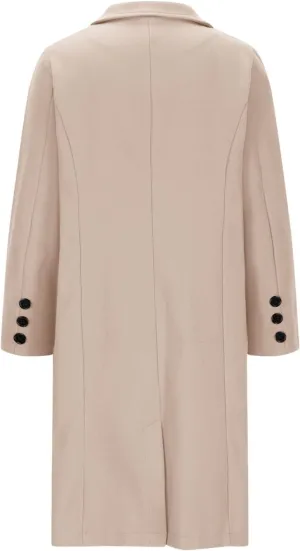 Borniu Womens Notched Lapel Collar Single Breasted Pea Coat Winter Wool Blend Over Coats Long Jackets Outerwear