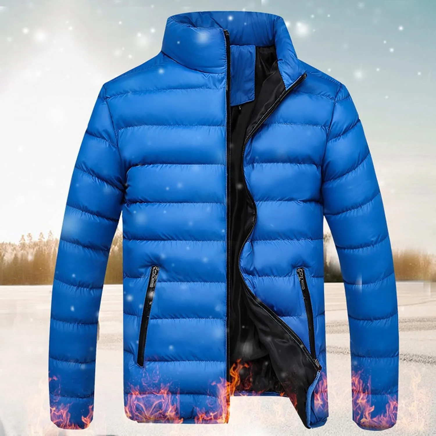 Bubble Coat Men Puffer Winter Warm Slim Fit Thick Down Coat Casual Jacket Outerwear Top Men Jackets Winter