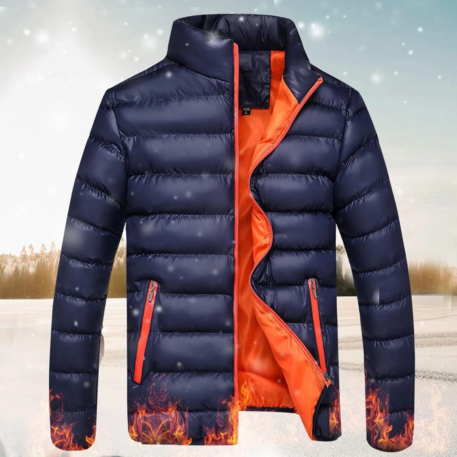 Bubble Coat Men Puffer Winter Warm Slim Fit Thick Down Coat Casual Jacket Outerwear Top Men Jackets Winter