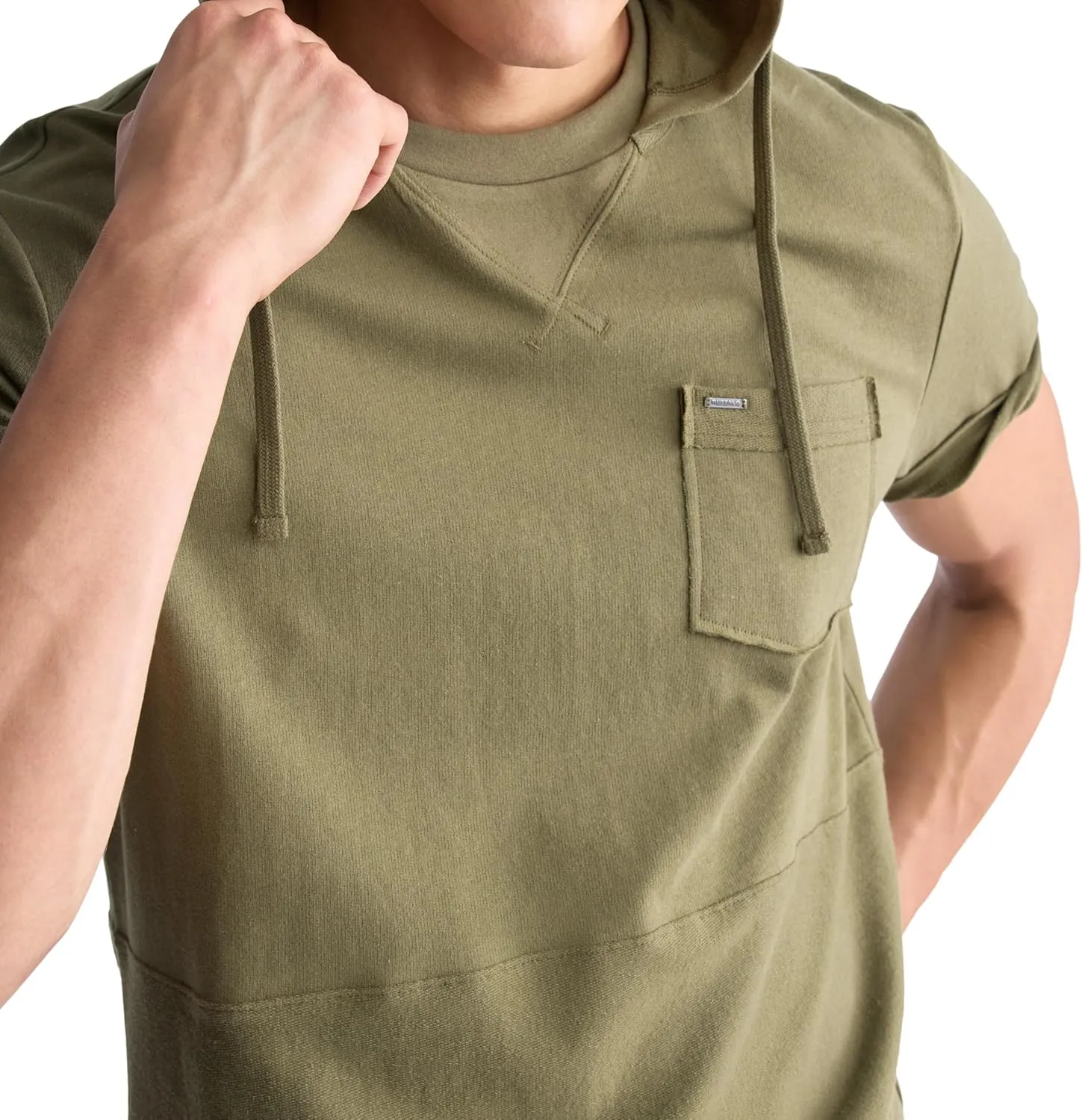Buffalo David Bitton Men's Short Sleeve French Terry Hoodie