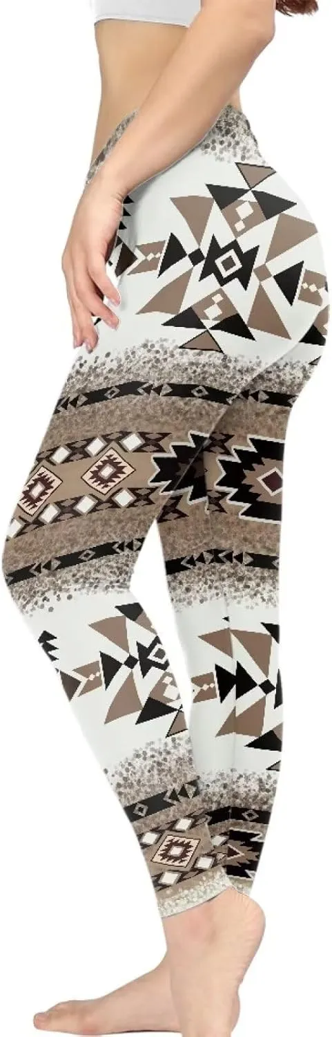 Bulopur Rose Workout Leggings for Women, Boho Stretch Pants for Sports Running Fitness, High Waist Tummy Control Yoga Pant