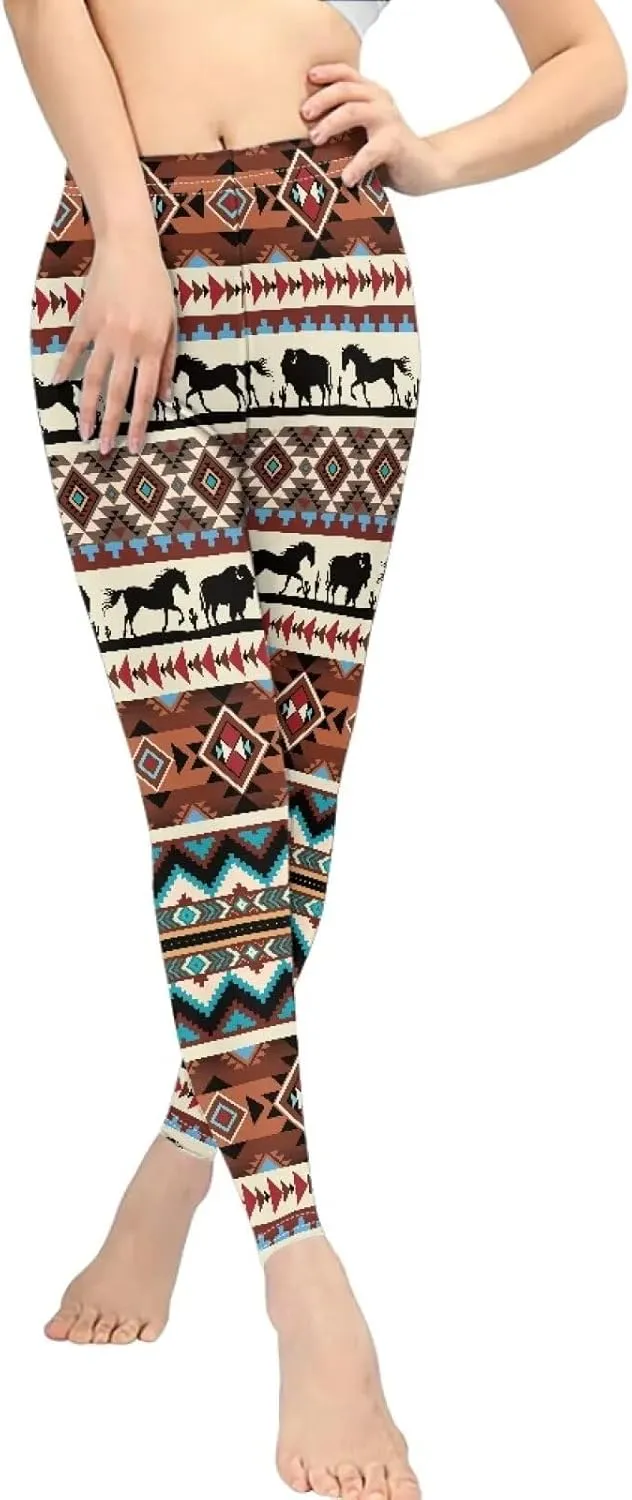 Bulopur Rose Workout Leggings for Women, Boho Stretch Pants for Sports Running Fitness, High Waist Tummy Control Yoga Pant