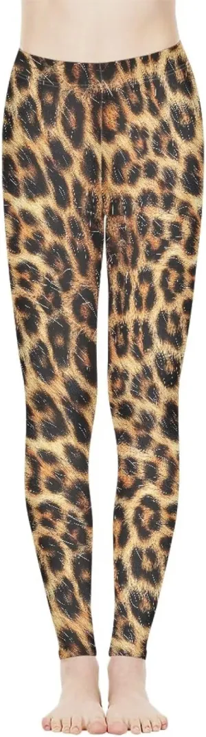 Bulopur Sunflower Workout Legging Pants Full Length, Leopard Women Tummy Control Yoga Pants, Long Leggings for Sport Running
