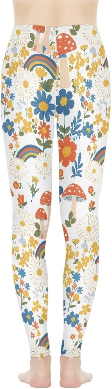 Bulopur Sunflowers Daisy Flower Yoga Pants for Women, Workout Leggings Stretch Yoga Pants Full Length