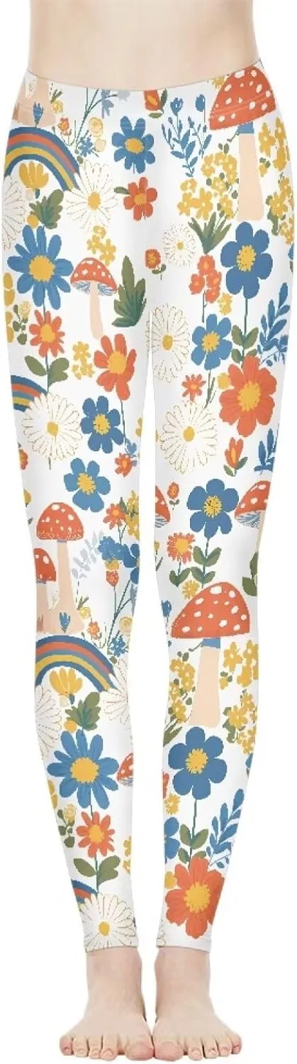 Bulopur Sunflowers Daisy Flower Yoga Pants for Women, Workout Leggings Stretch Yoga Pants Full Length