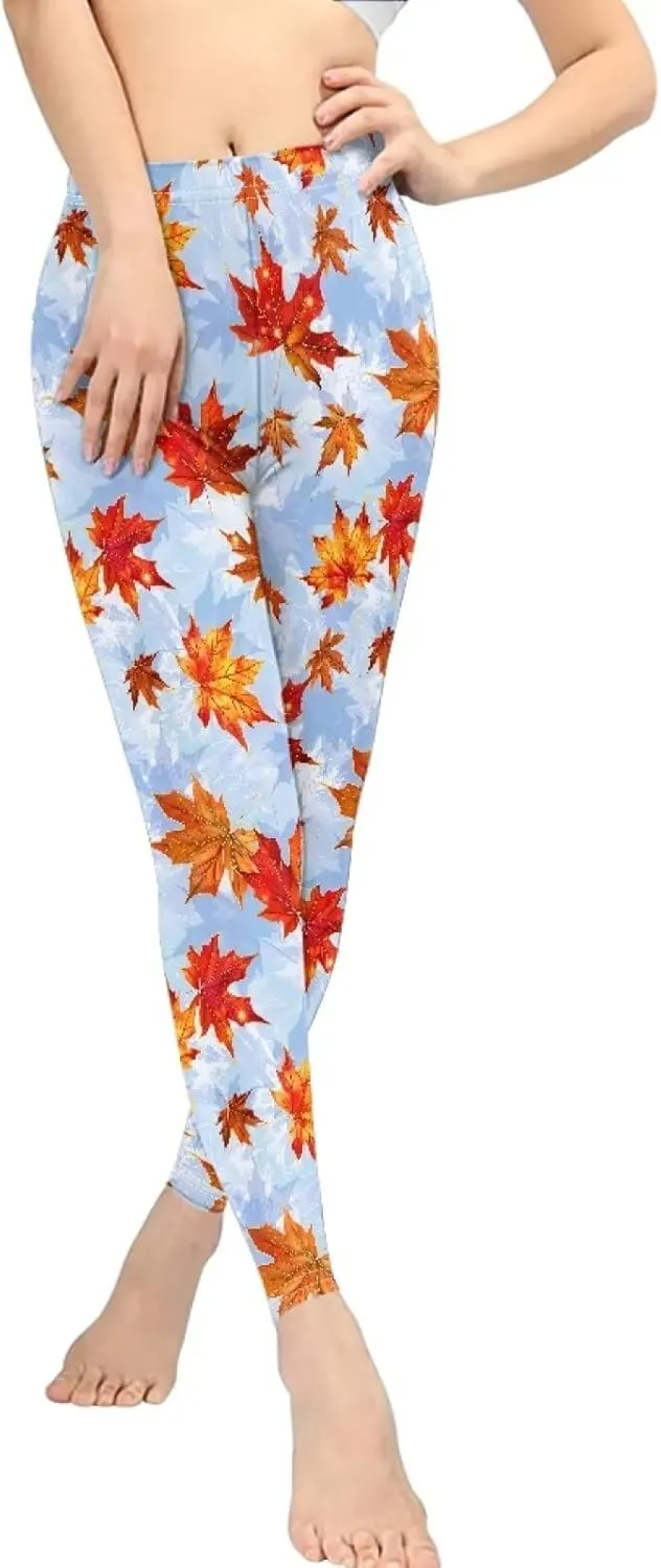 Bulopur Thanksgiving Fall Yoga Pants Full Length Workout Sweatpants Leggings Trousers for Women