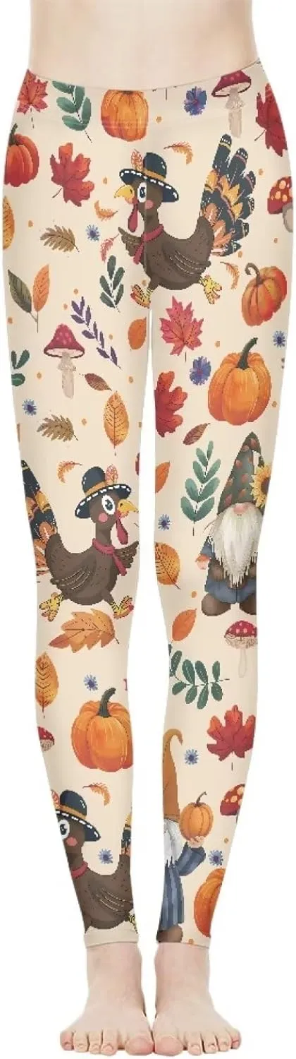 Bulopur Thanksgiving Fall Yoga Pants Full Length Workout Sweatpants Leggings Trousers for Women