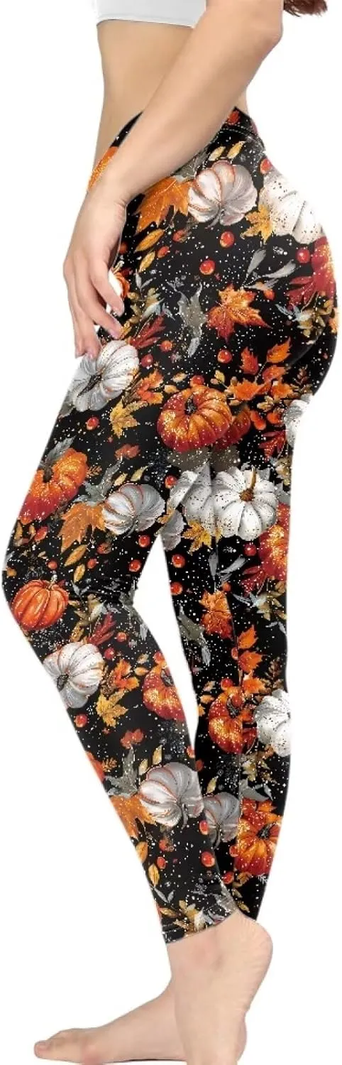 Bulopur Thanksgiving Fall Yoga Pants Full Length Workout Sweatpants Leggings Trousers for Women