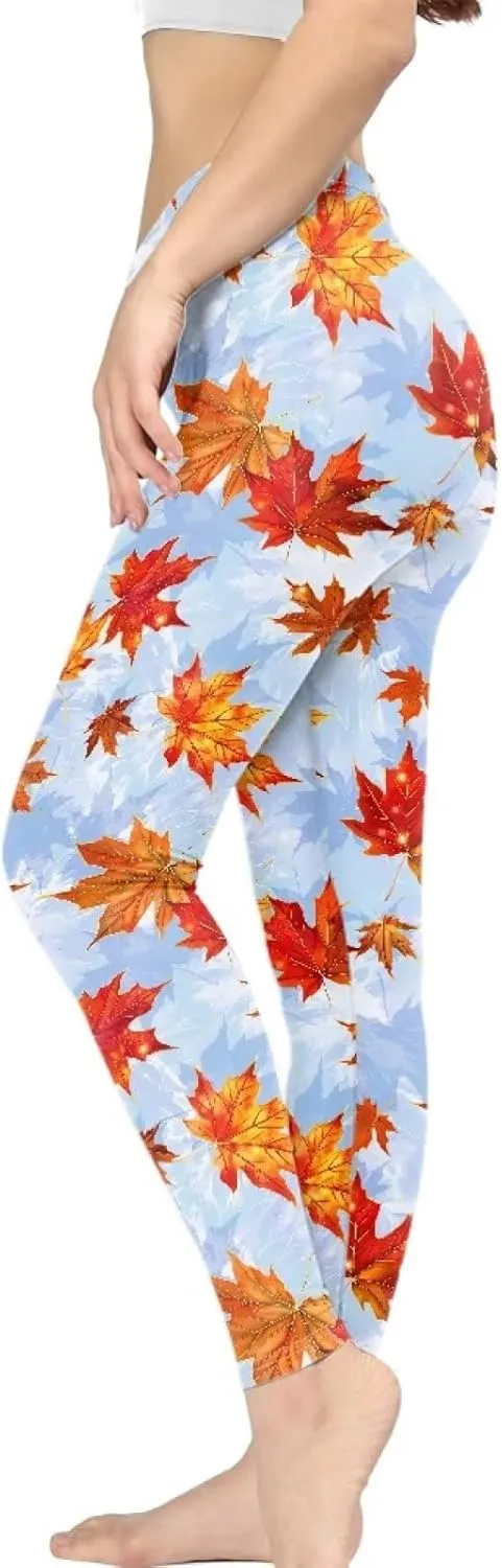 Bulopur Thanksgiving Fall Yoga Pants Full Length Workout Sweatpants Leggings Trousers for Women