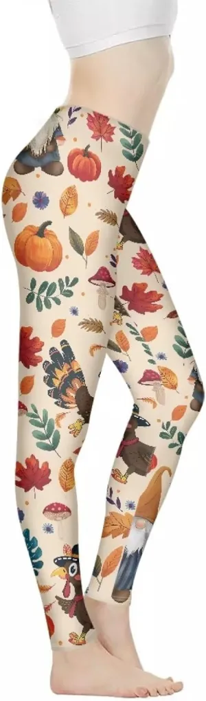 Bulopur Thanksgiving Fall Yoga Pants Full Length Workout Sweatpants Leggings Trousers for Women