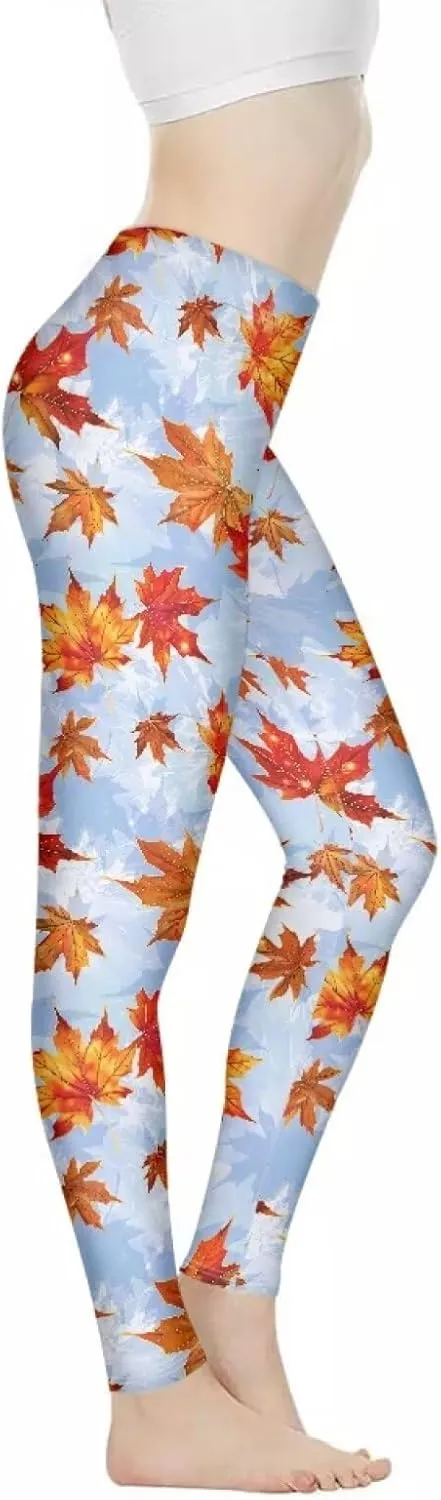 Bulopur Thanksgiving Fall Yoga Pants Full Length Workout Sweatpants Leggings Trousers for Women
