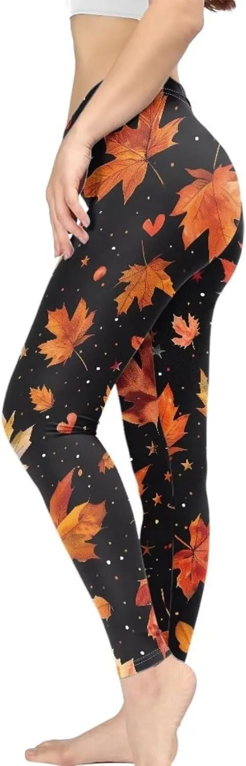 Bulopur Thanksgiving Fall Yoga Pants Full Length Workout Sweatpants Leggings Trousers for Women