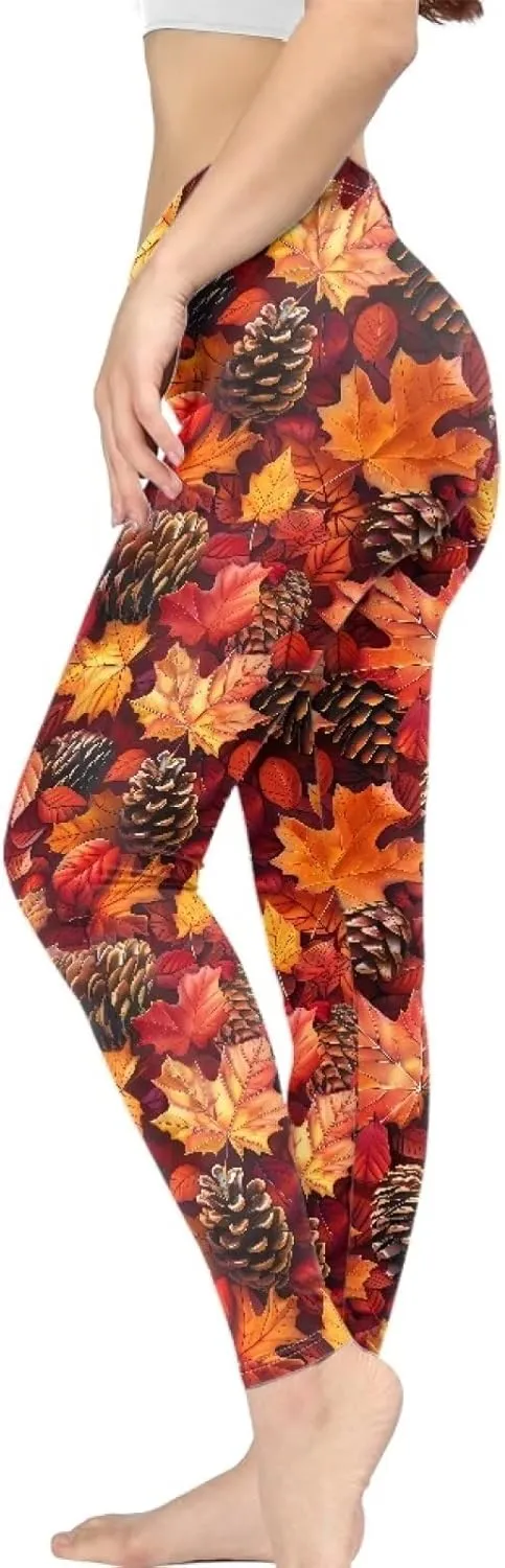 Bulopur Thanksgiving Fall Yoga Pants Full Length Workout Sweatpants Leggings Trousers for Women