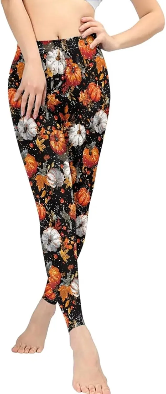 Bulopur Thanksgiving Fall Yoga Pants Full Length Workout Sweatpants Leggings Trousers for Women
