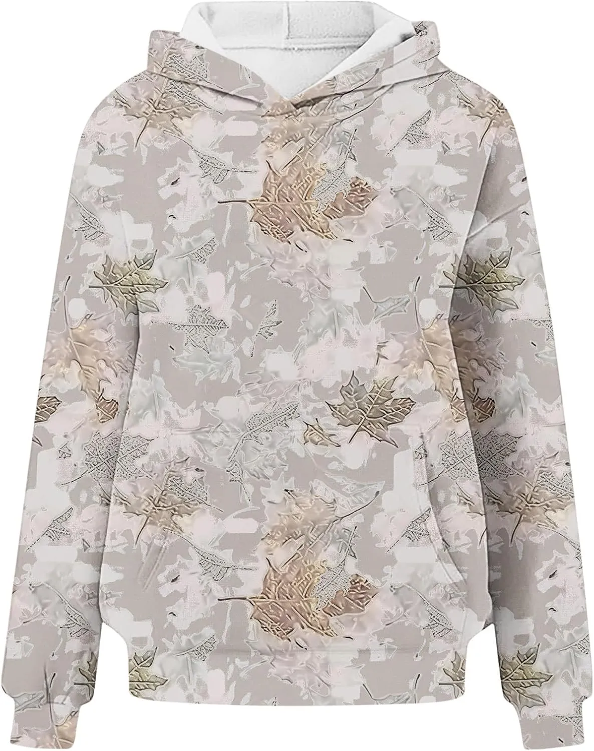 Ceboyel Womens Camo Oversized Hoodies Maple Leaf Hooded Sweatshirt Trendy Cute Hoodie Teen Girls Fashion Clothing 2024