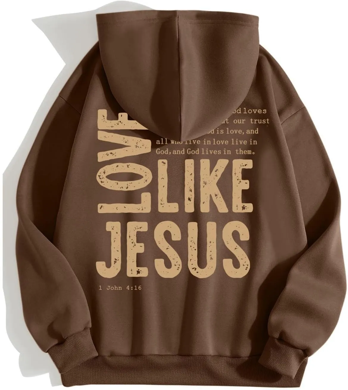 Christian Hoodies for Women Love Like Jesus Letter Graphic Oversized Long Sleeve Jesus Faith Y2K Hooded Sweatshirts Pullover