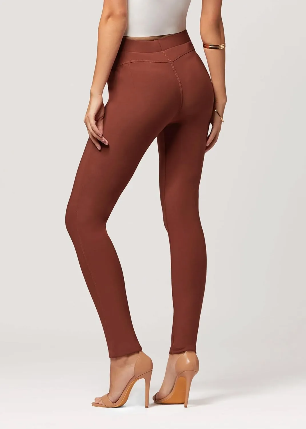 Conceited Stretch Ponte Pants for Women - Dressy Leggings - High Waist Shaping Butt Lifting