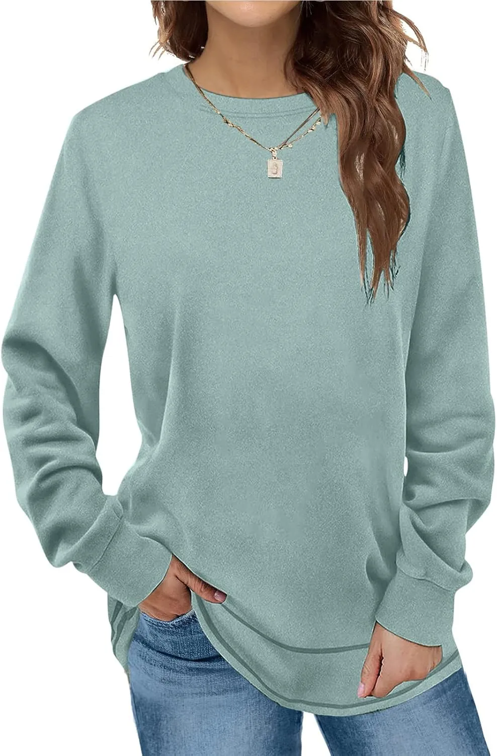 Crewneck Sweatshirts Women Casual Long Sleeve Oversized Sweatshirt Fashion Fall Shirts Loose Comfy Pullover Tops