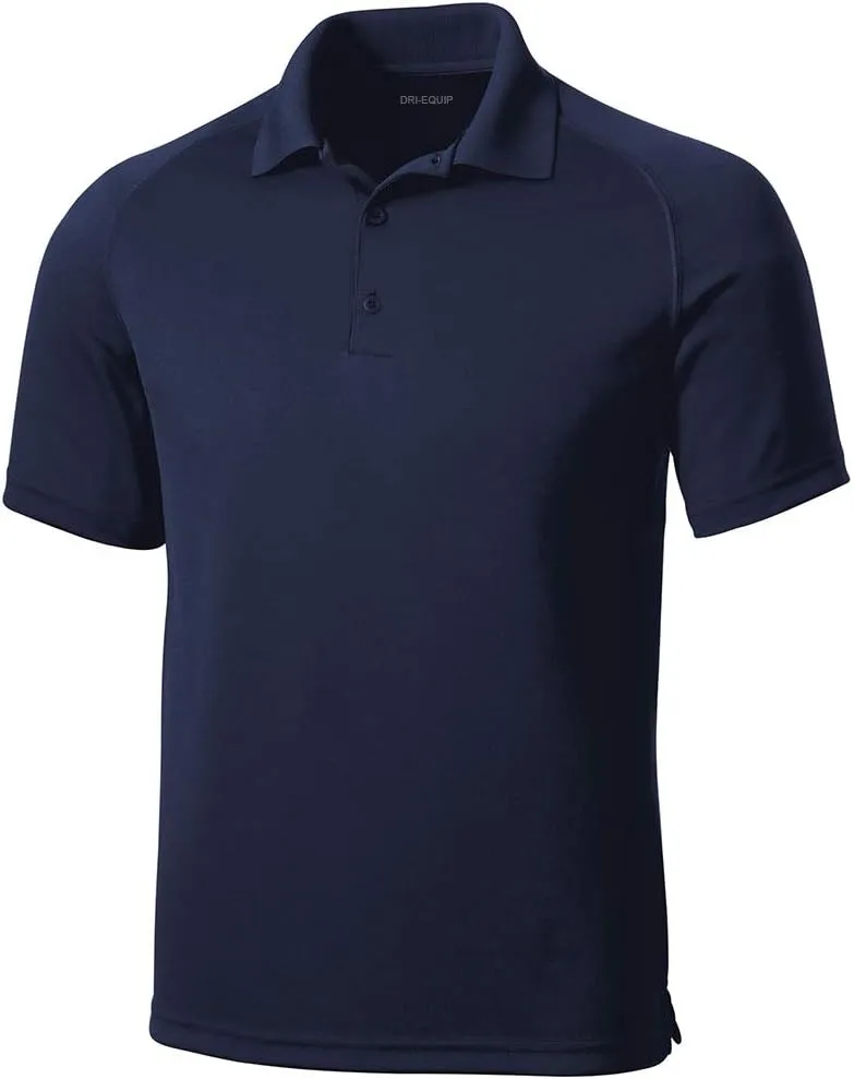 DRIEQUIP Mens Moisture Wicking Raglan Polo Sizes XS-4XL