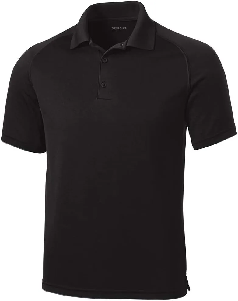 DRIEQUIP Mens Moisture Wicking Raglan Polo Sizes XS-4XL