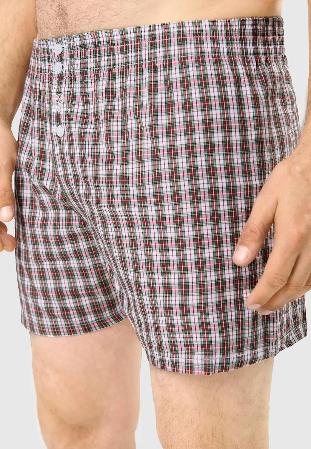 El Bho Nocturno Men's Boxer Briefs Classic Woven 1 Unit Checkered Striped Underwear for Men Boxers for Men