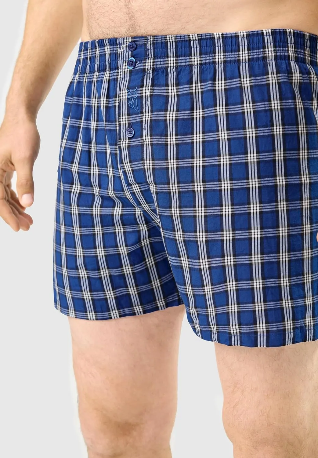 El Bho Nocturno Men's Boxer Briefs Classic Woven 1 Unit Checkered Striped Underwear for Men Boxers for Men