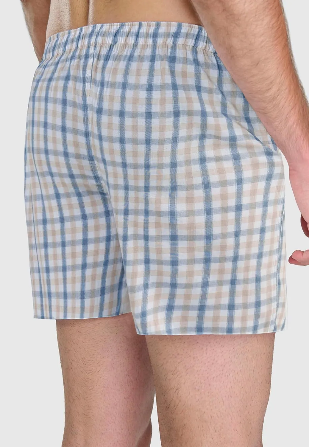 El Bho Nocturno Men's Boxer Briefs Classic Woven 1 Unit Checkered Striped Underwear for Men Boxers for Men