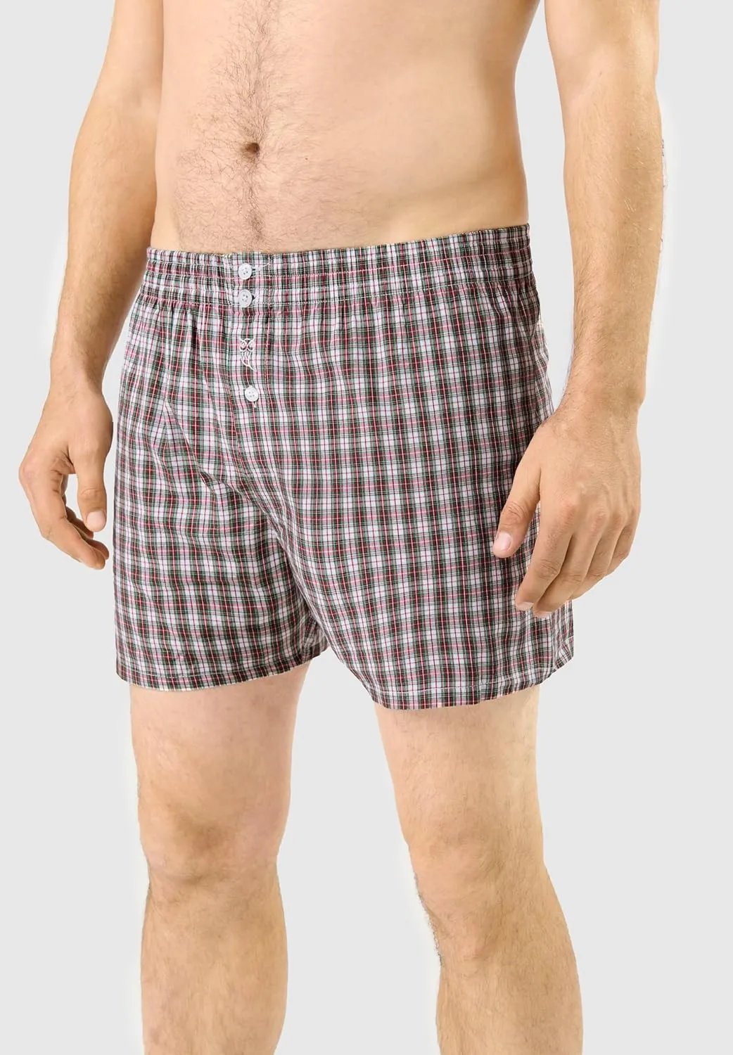 El Bho Nocturno Men's Boxer Briefs Classic Woven 1 Unit Checkered Striped Underwear for Men Boxers for Men