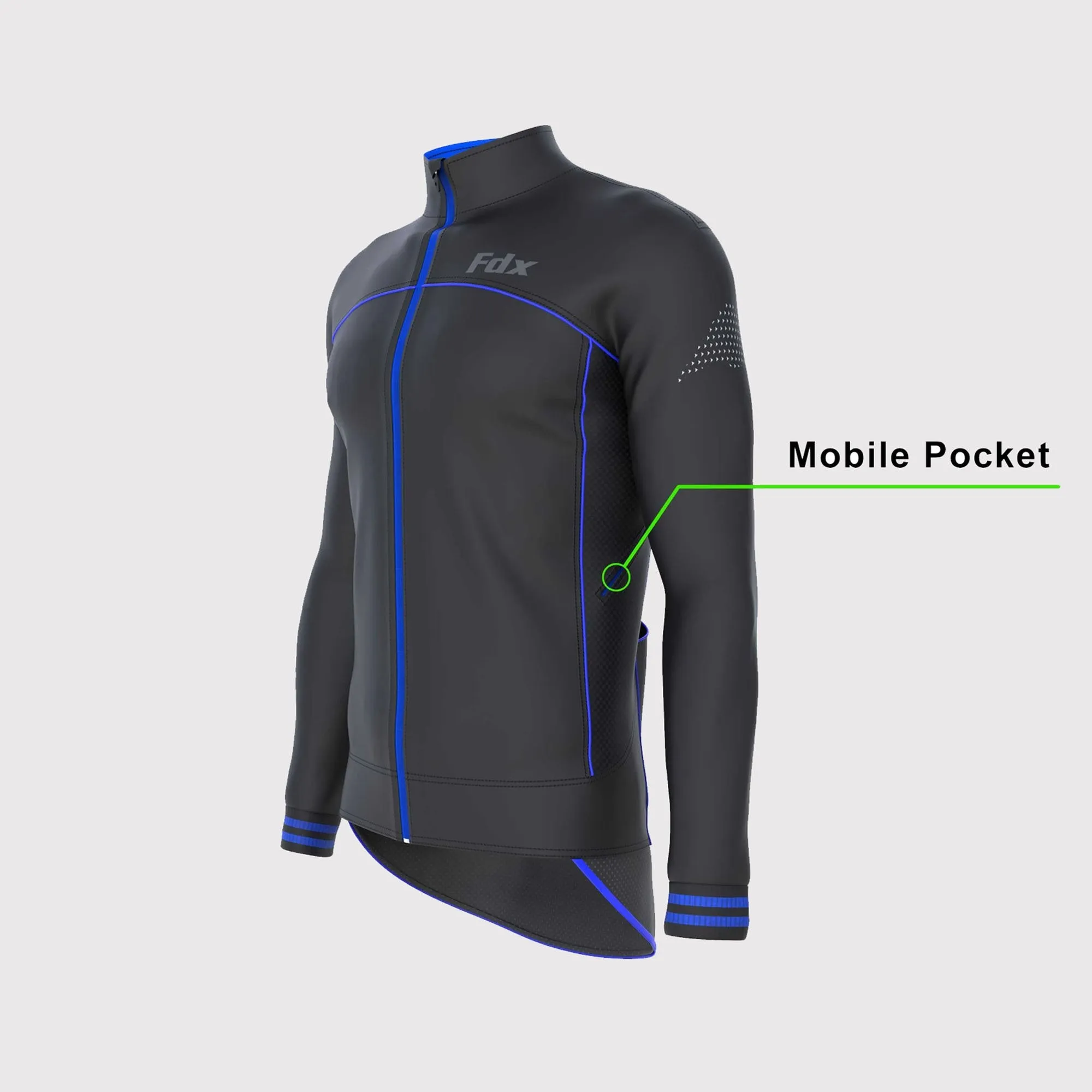 Fdx Apollux Blue Men's Windproof Cycling Jacket