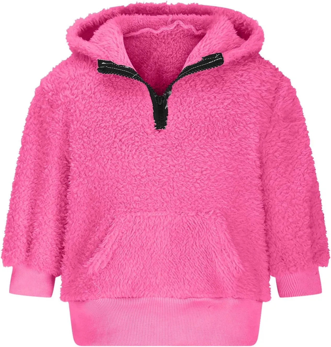 Fleece Top for Toddlers Girls Boys Zip Up Hoodie Jackets Warm Fall Winter Coats Fuzzy Outerwear with Pockets