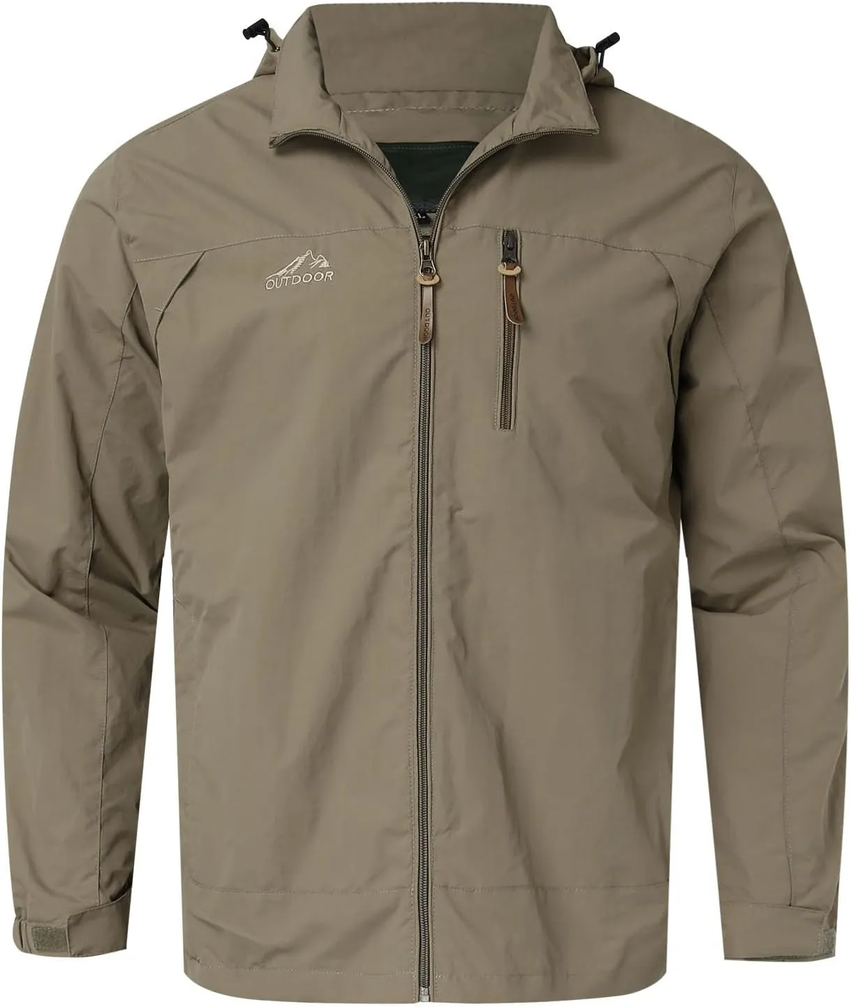 Functional Windbreaker Jacket Mens Lightweight Waterproof Softshell Raincoat Hooded Outdoor Hiking Coat