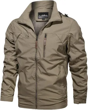 Functional Windbreaker Jacket Mens Lightweight Waterproof Softshell Raincoat Hooded Outdoor Hiking Coat