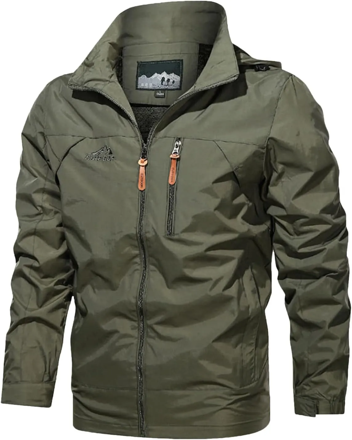 Functional Windbreaker Jacket Mens Lightweight Waterproof Softshell Raincoat Hooded Outdoor Hiking Coat