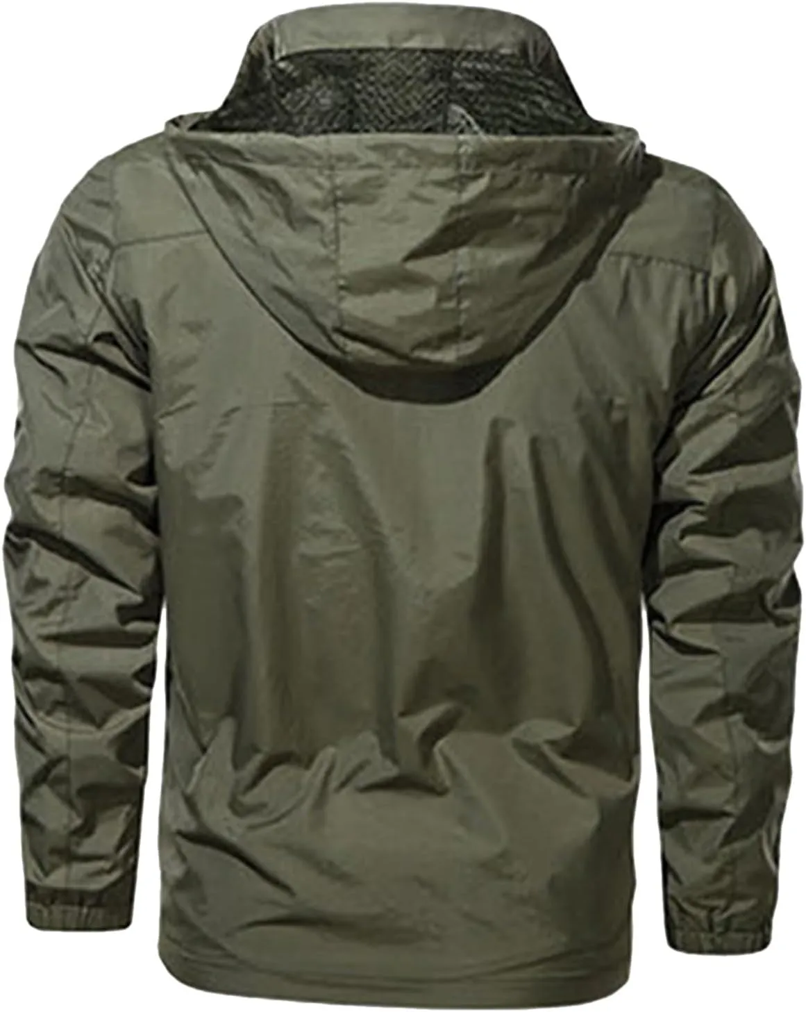 Functional Windbreaker Jacket Mens Lightweight Waterproof Softshell Raincoat Hooded Outdoor Hiking Coat