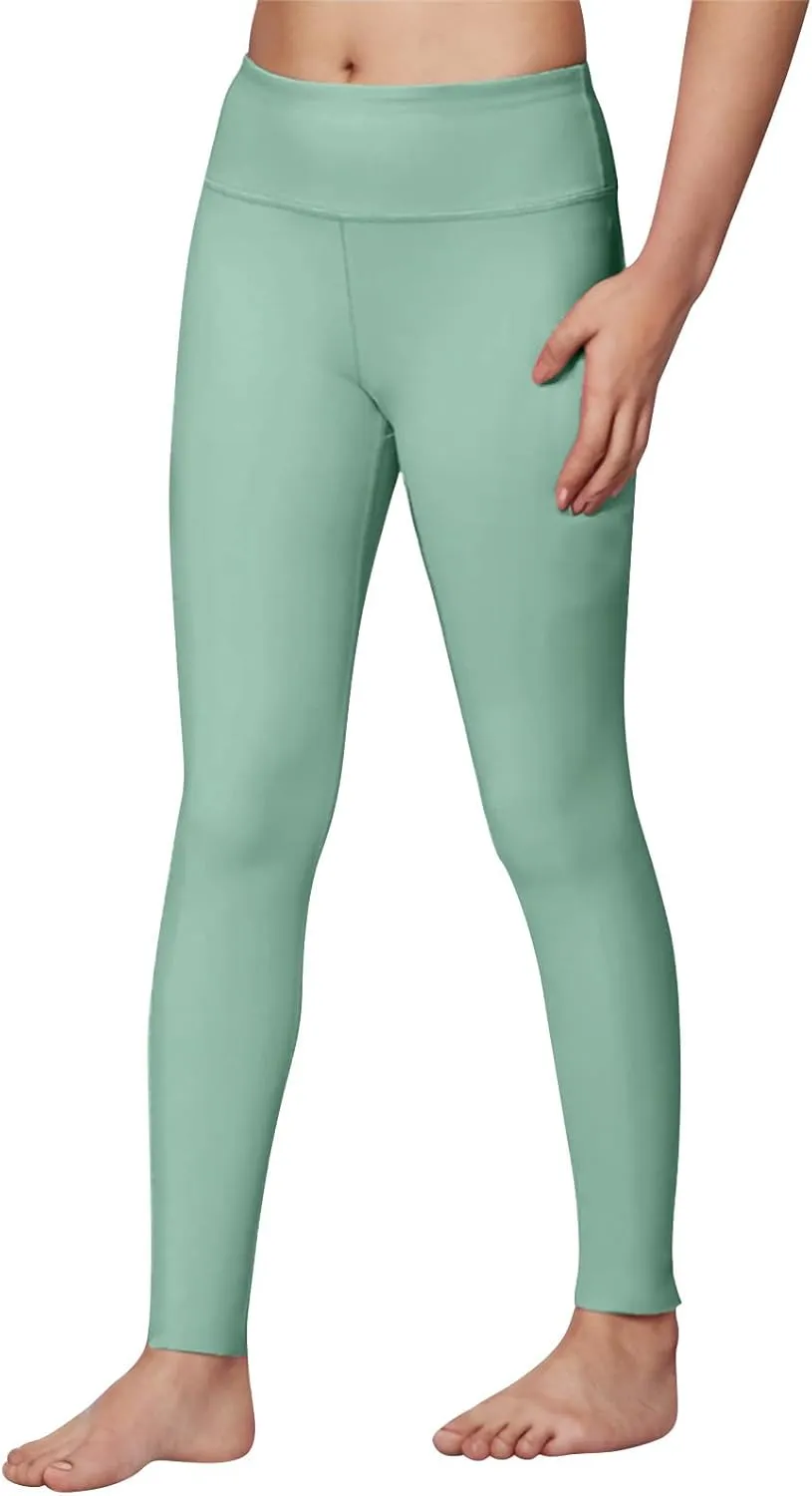 Girls' Leggings Solid Colour Girls Athletic Leggings High Waisted Tight Pants Stretch Comfort Bottom Yoga Trousers