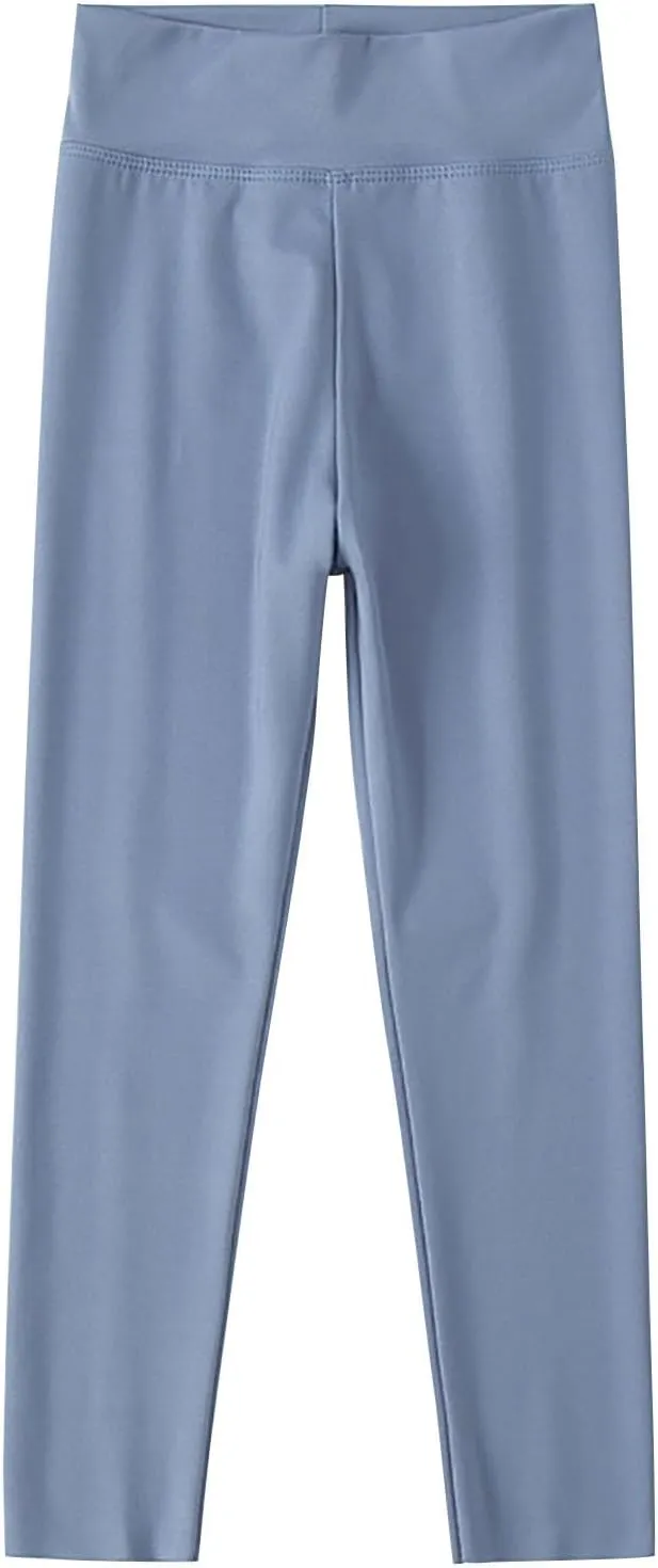 Girls' Leggings Solid Colour Girls Athletic Leggings High Waisted Tight Pants Stretch Comfort Bottom Yoga Trousers