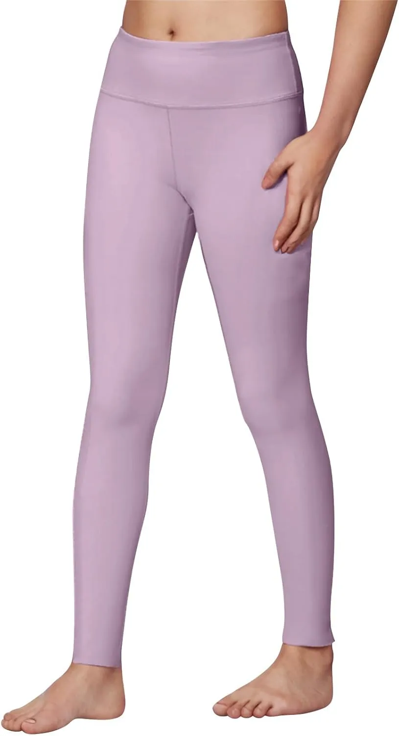 Girls' Leggings Solid Colour Girls Athletic Leggings High Waisted Tight Pants Stretch Comfort Bottom Yoga Trousers